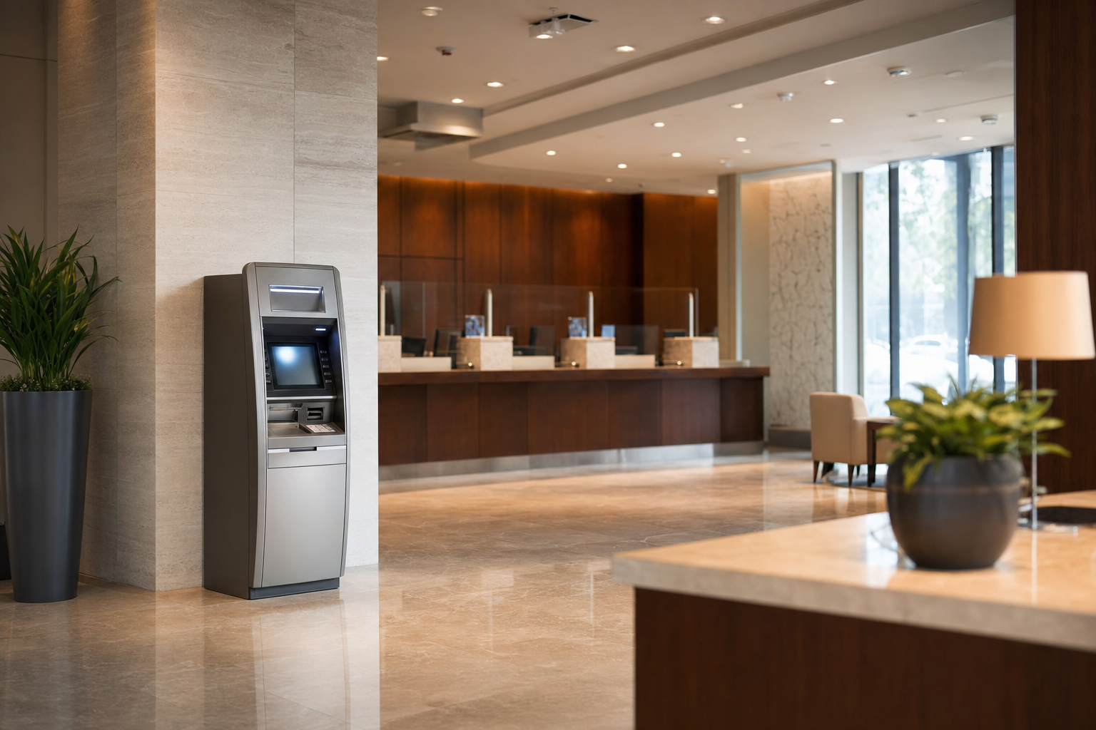 Premium bank branch interior