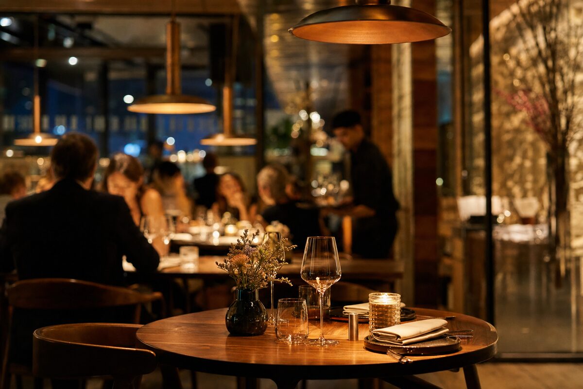 Upscale restaurant interior